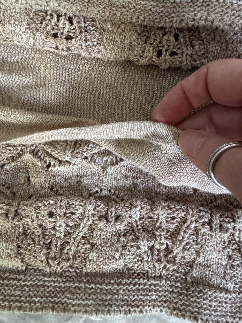 J. Jill Crochet Knit Tank Top in Khaki - Picture 4 of 8